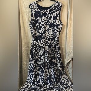 R&K Navy and White Floral Dress